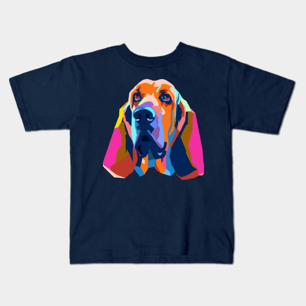 Bloodhound Pop Art - Dog Lover Gifts Kids T-Shirt by PawPopArt